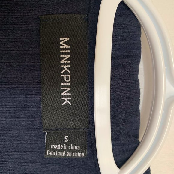 MINKPINK, button up navy dress, small - Picture 3 of 4